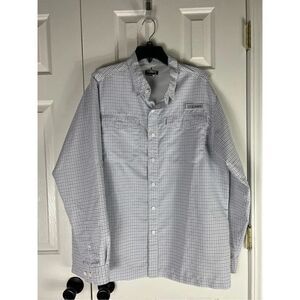 Habit Mens Button Up Vented Fishing Camp Casual Shirt Size Large